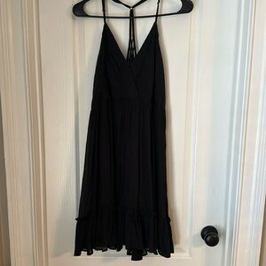 NWOT Casual Vacation Bohemian Strappy Back Dress Hot Black - Large